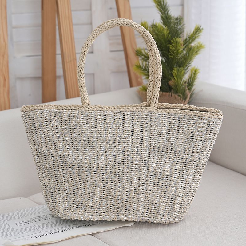 Stroh Für Frauen Sommer Neue Pastoralen Stil Gewebte Schulter Einfache Große Kapazität Handtasche Strand Tasche Nischen Design_voghion.com