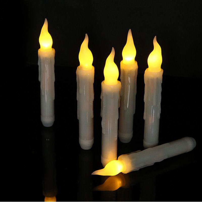 Realistische LED-Kirchenkerzenlichter mit Fernbedienung – flammenlose dekorative Stabkerzen für Weihnachten, Partys und Heimdekoration_voghion.com