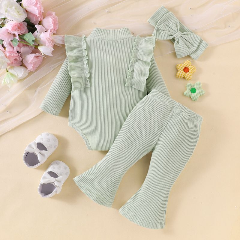 Pantaloni a zampa d'elefante multicolori a maniche lunghe a coste per mamma e bambini_voghion.com