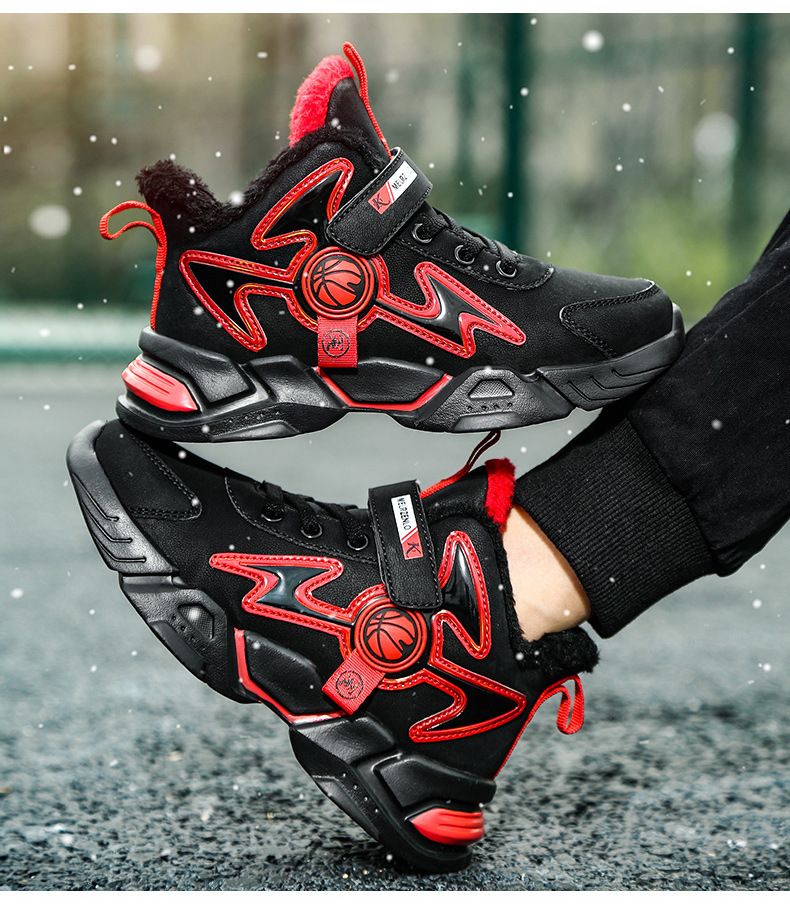 Boys' Winter Shoes – Waterproof Leather Sneakers With Fleece Lining (Size 27-39) – Non-Slip & Warm_voghion.com