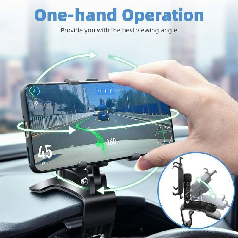 360° Clamp Dashboard Mobile In-Car Phone Holder Mount Stand Cradle GPS Universal_voghion.com