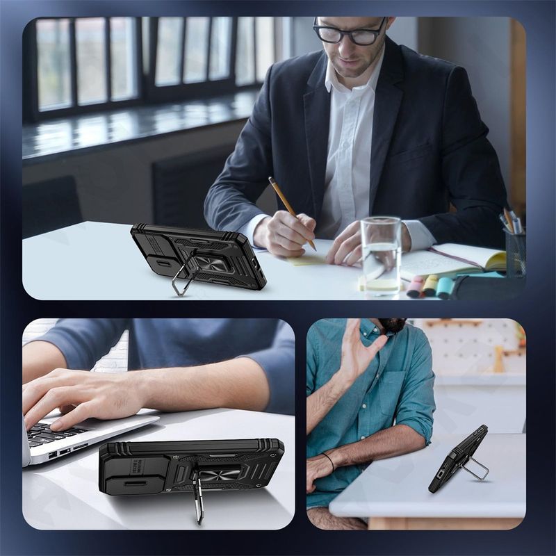 Case For Samsung S25 Ultra Plus Edge A56 A36 5G Ring Stand Armor Slide Camera Kickstand Cover_voghion.com