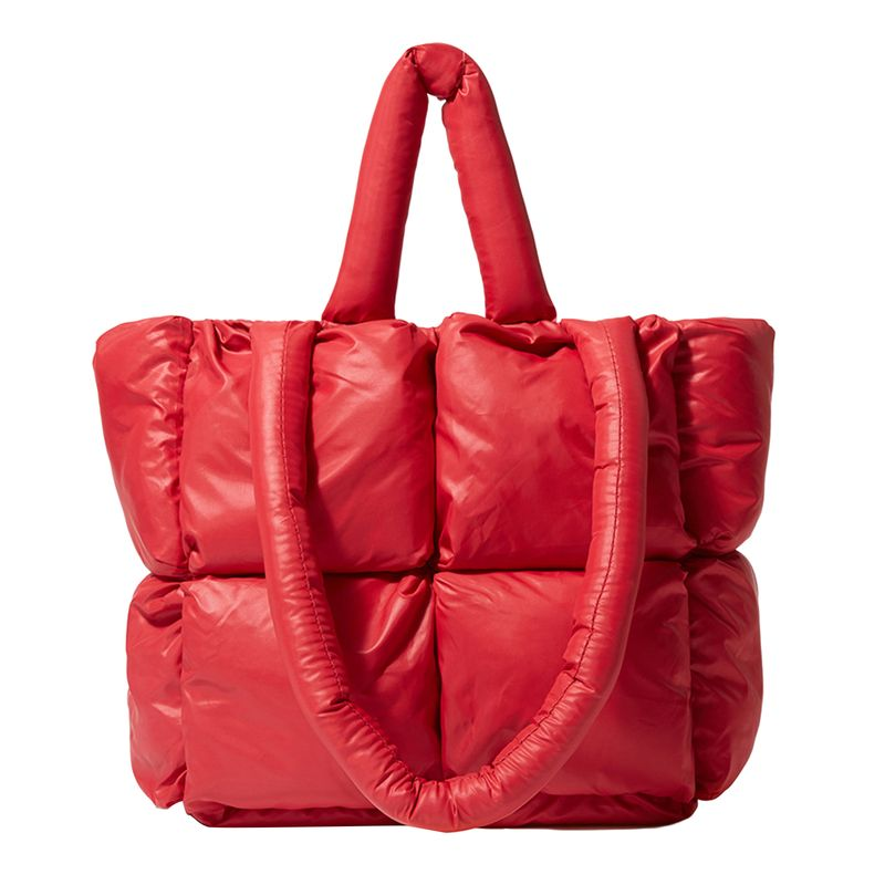 Lihao Women Handbag Cotton Padded Large Capacity Solid Color Funny Smooth Zipper Tote Shoulder Bag for Daily Life-Dark_voghion.com