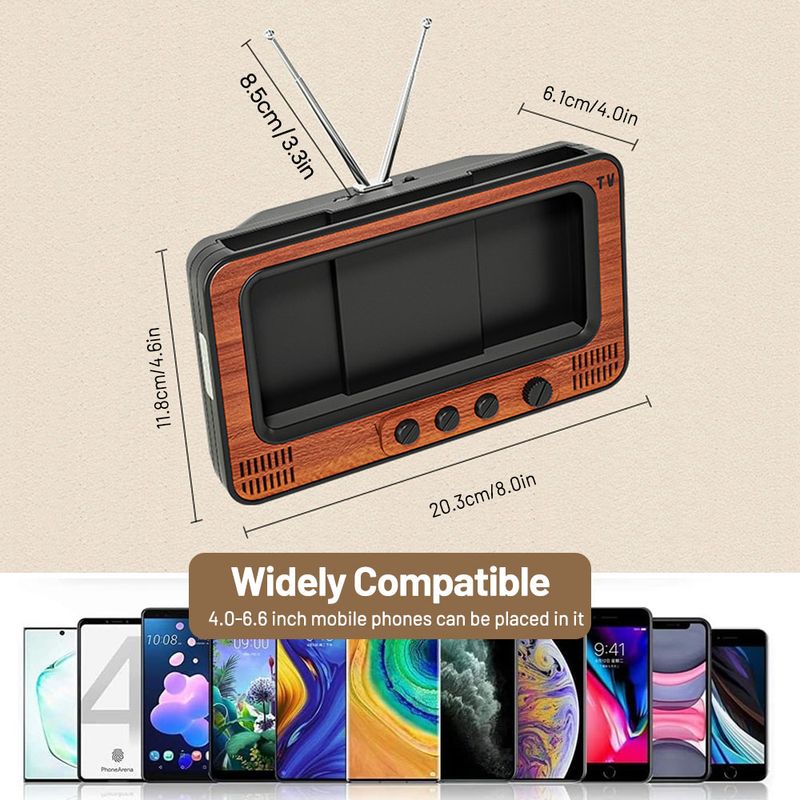 Retro Bluetooth Speaker Hifi Stereo Sound Box Vintage TV Design Wireless Handsfree Music Player Portable Phone Holder_voghion.com