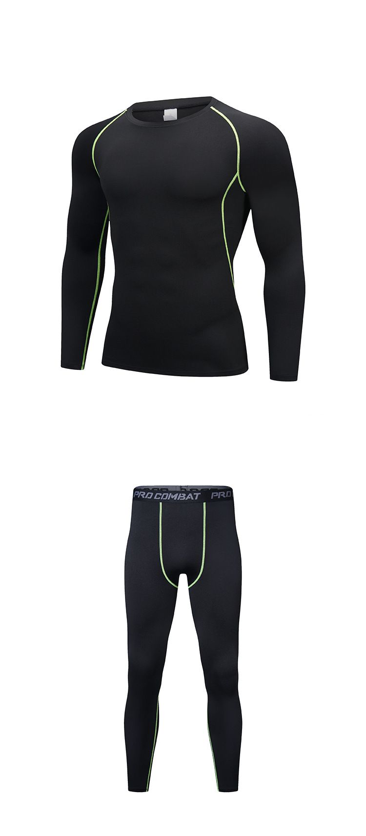 Men's 2-Piece Compression Workout Set - Moisture-Wicking Gym Base Layer For Basketball, Running & Hiking - Breathable Quick-Dry_voghion.com