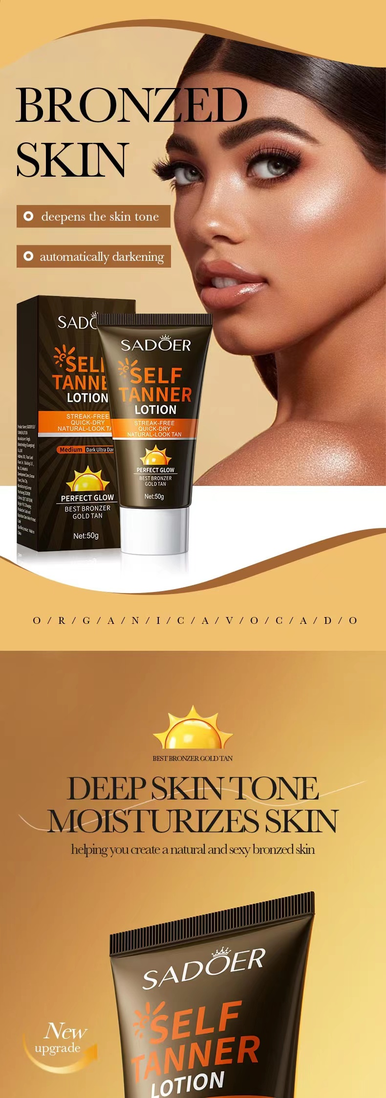 2023 The latest Tanning Cream Moisturizing Hydrating Natural Darkening Bronzer Tanning Lotion Body Lotion_voghion.com