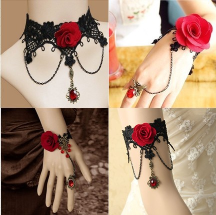 Vintage simple lace necklace safflower clavicle jewel pendant short choker collar collar with accessories for women_voghion.com