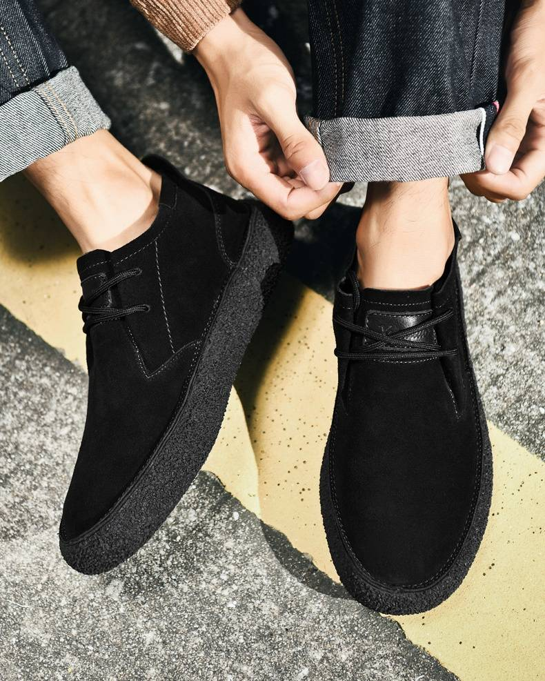 Erkek Sonbahar/Kış Moda El Yapımı Dayanıklı Kaymaz Hafif Yumuşak Hakiki Deri Günlük Martin Botları_voghion.com