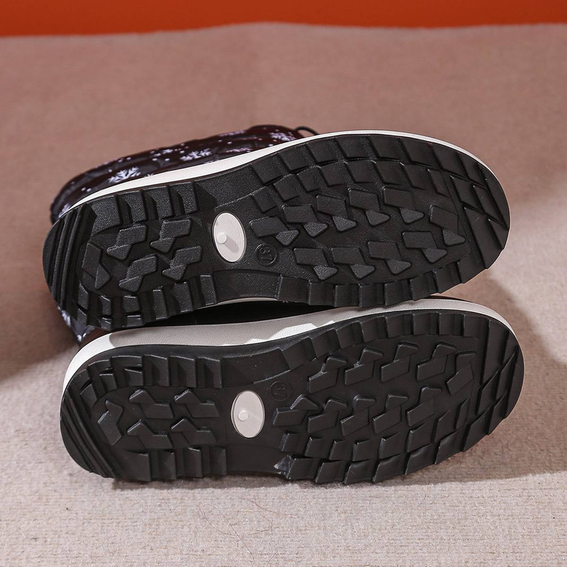 Winter women's fashionable high top and plush thick warm outdoor thick soled oversized snow boots_voghion.com