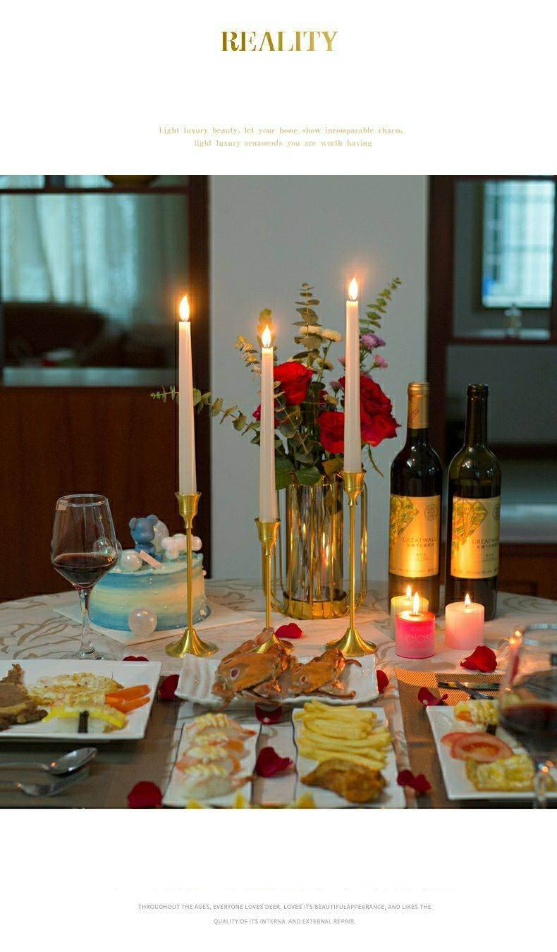 European retro candle holder decoration romantic table setting simple modern internet celebrity photography props decorations_voghion.com