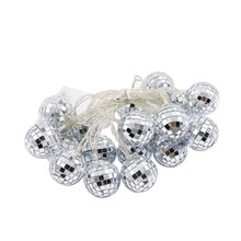 Spiegelkugel-Lichterkette, LED-Diskokugel, farbiges Licht, blinkende Lichterkette, Glas, Weihnachtsdekoration, Licht, europäische und amerikanische Lichterkette_voghion.com