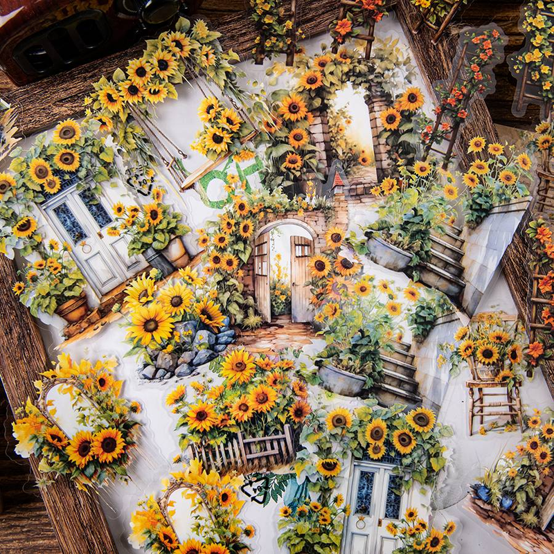 30 stuks/pak vintage tuinstickers, doe-het-zelf decoratie, bloemenpatronen, herbruikbaar, zelfklevend, perfect voor plakboeken en tijdschriften_voghion.com