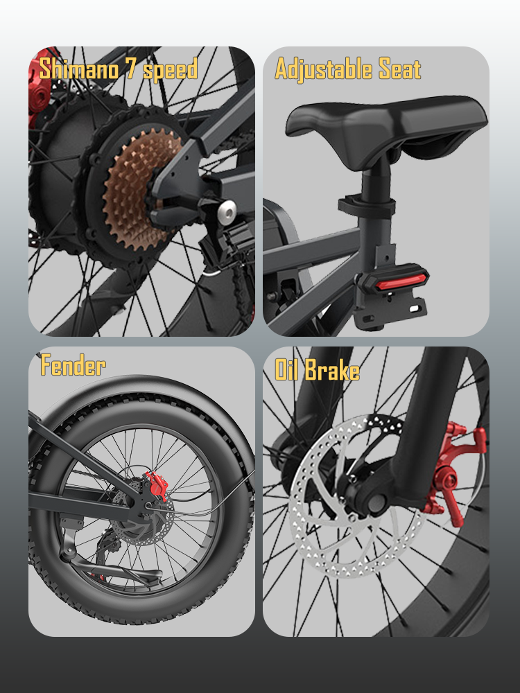 GUNAI MX25 20" Fat Tire Elektrofahrrad für Erwachsene 1000W 25Ah Vollfederung Ebike Dirt Bike_voghion.com