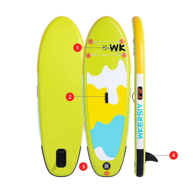 WKERSIY 8ft Green Kids SUP Ultra-Stable Youth Paddle Board, Lightweight & Parent-Friendly Design Surfboard Stand Up Paddle Board Inflatable_voghion.com