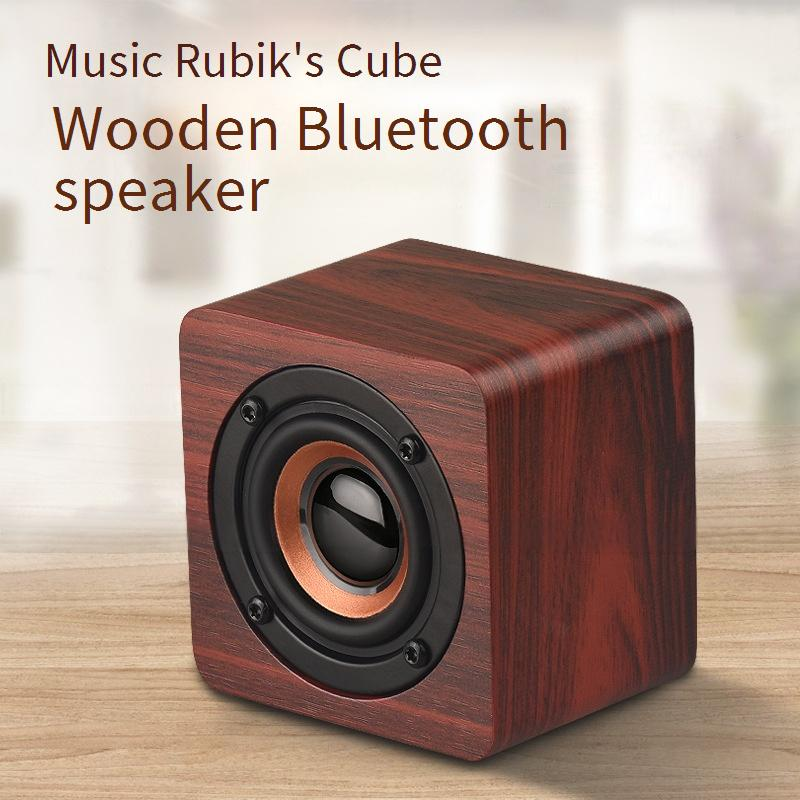 Enceinte Bluetooth en bois Q1 - Mini enceinte portable avec basses puissantes (cadeau idéal, compatible téléphone, usage domestique et en voyage)_voghion.com