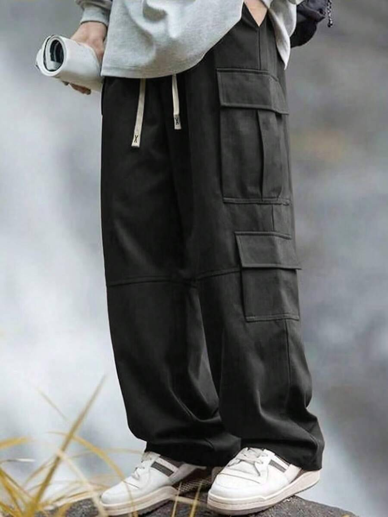 Men's Stretch Wrinkle-Resistant Cotton Athletic Pants - Comfort Fit With 4-Way Flexibility_voghion.com