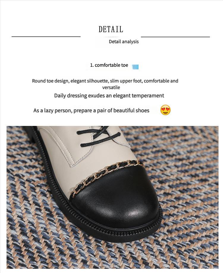 Women's Lace-up Thick-soled Loafer Shoes With Chunky Heels And Soft Soles._voghion.com