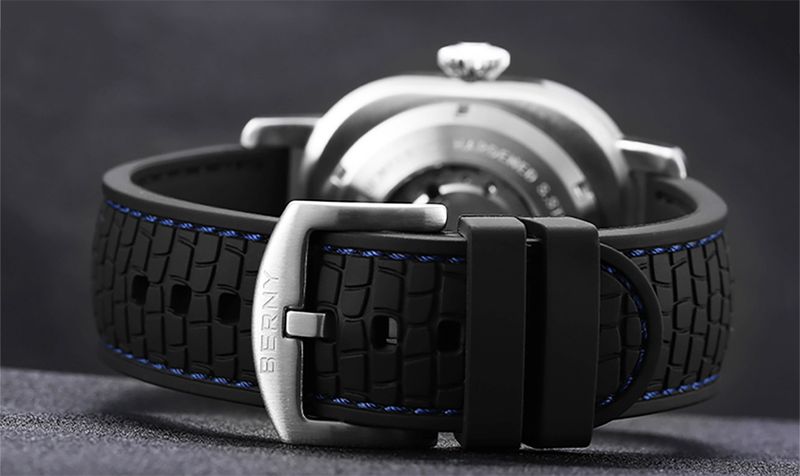 BERNY Automatic Watches For Men 10ATM Waterproof Analog Mechanical Watch With Date Silicone Strap Super Luminous Stainless Steel Sapphire Wristwatch_voghion.com