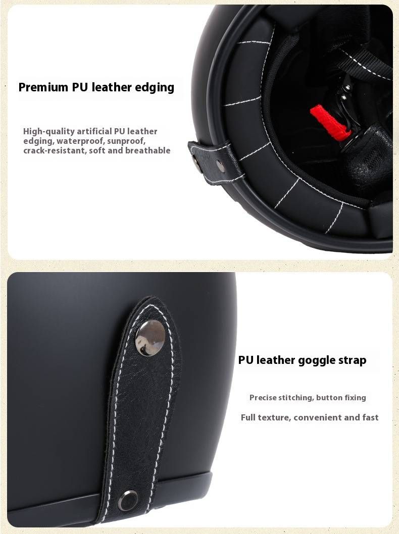 Casco da moto vintage per donna e uomo - Casco di sicurezza 3/4 in ABS con Bluetooth, occhiali protettivi UV, design retrò - Certificato 3C_voghion.com