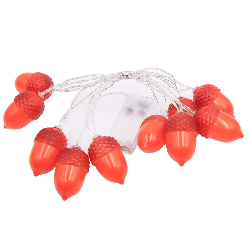 Festive Pinecone Berry LED String Lights - 2M 10LED Battery Operated Christmas Decor With Realistic Pine Needles & Red Berries_voghion.com