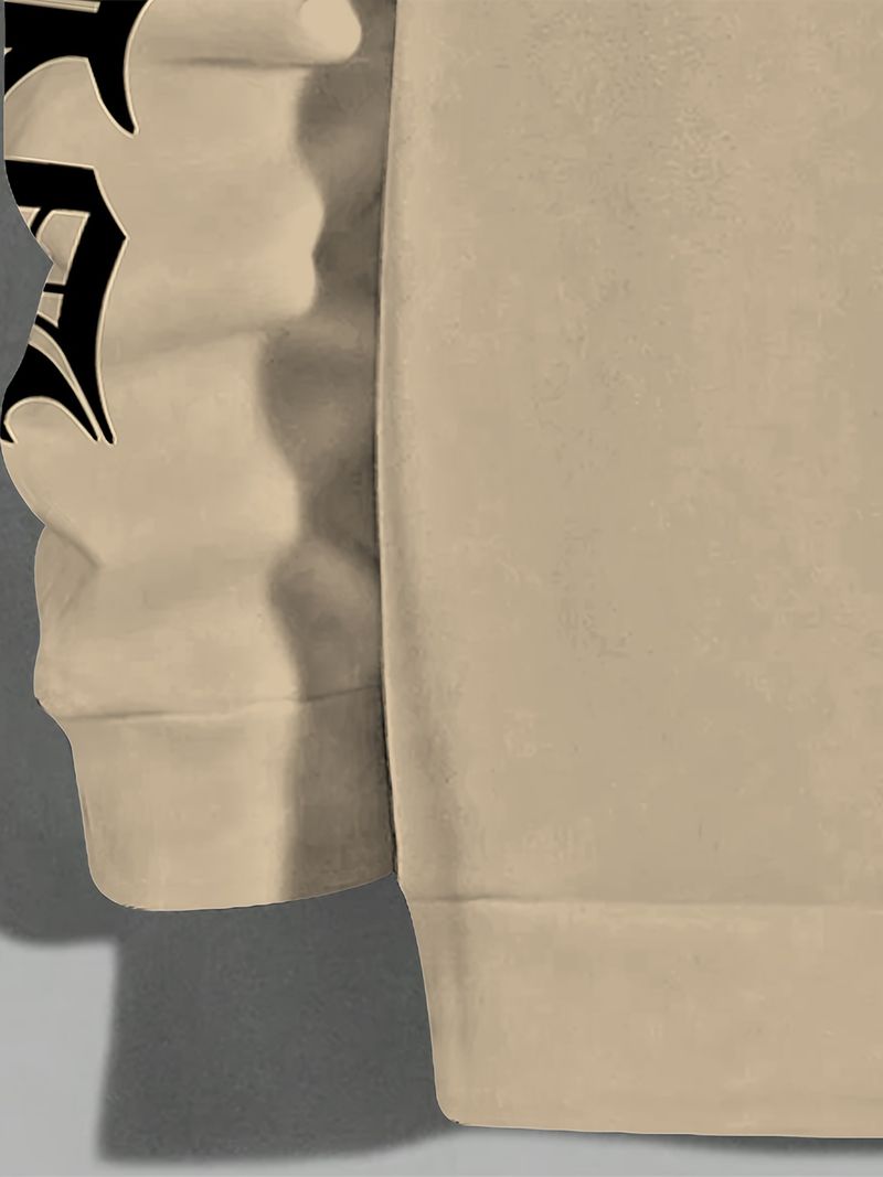 Fashionable And Casual Men's Printed Hoodie With No Pocket Design For Outdoor Autumn And Winter Clothing_voghion.com