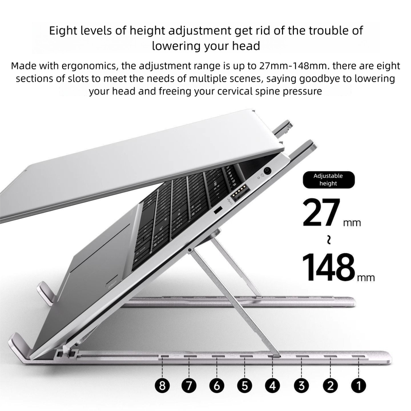 Aluminum Alloy Heightening Cooling Rack Desktop Foldable Portable Ultra-light Metal Stand Gaming Laptop_voghion.com
