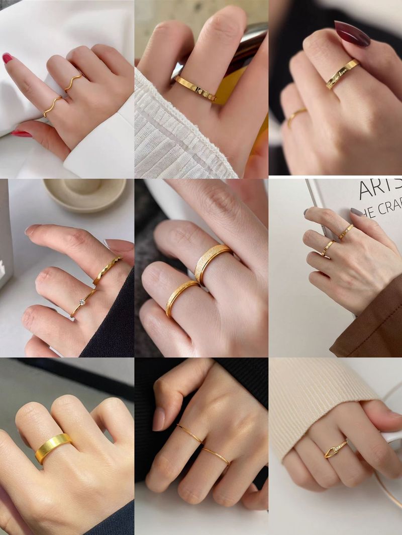 Acciaio al titanio resistente allo sbiadimento per il design di nicchia Instagram femminile, anello per indice semplice, anello di coppia fresco e personalizzato_voghion.com