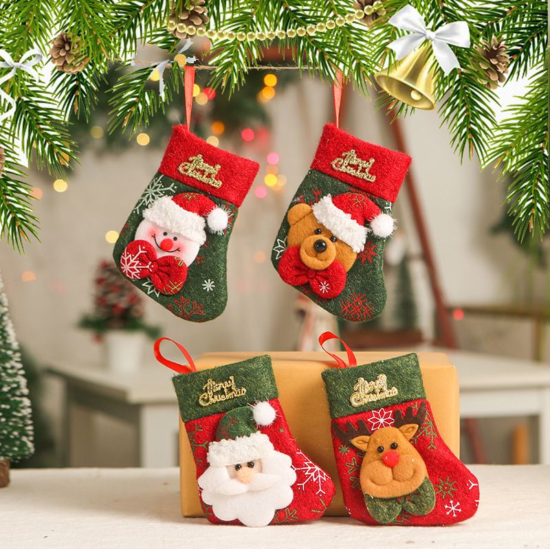 001 Qiaoding Transfrontaliera Nuova Decorazione Natalizia Piccola Lettera in Tessuto Non Tessuto Calza di Natale Sacchetto di Caramelle per Bambini_voghion.com