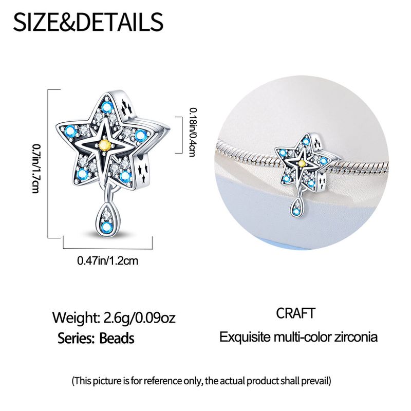 Gioielli da donna, ciondolo a forma di stella dei tarocchi, luna e clessidra, perline fai da te, accessori per gioielli, bracciale in argento placcato in rame_voghion.com
