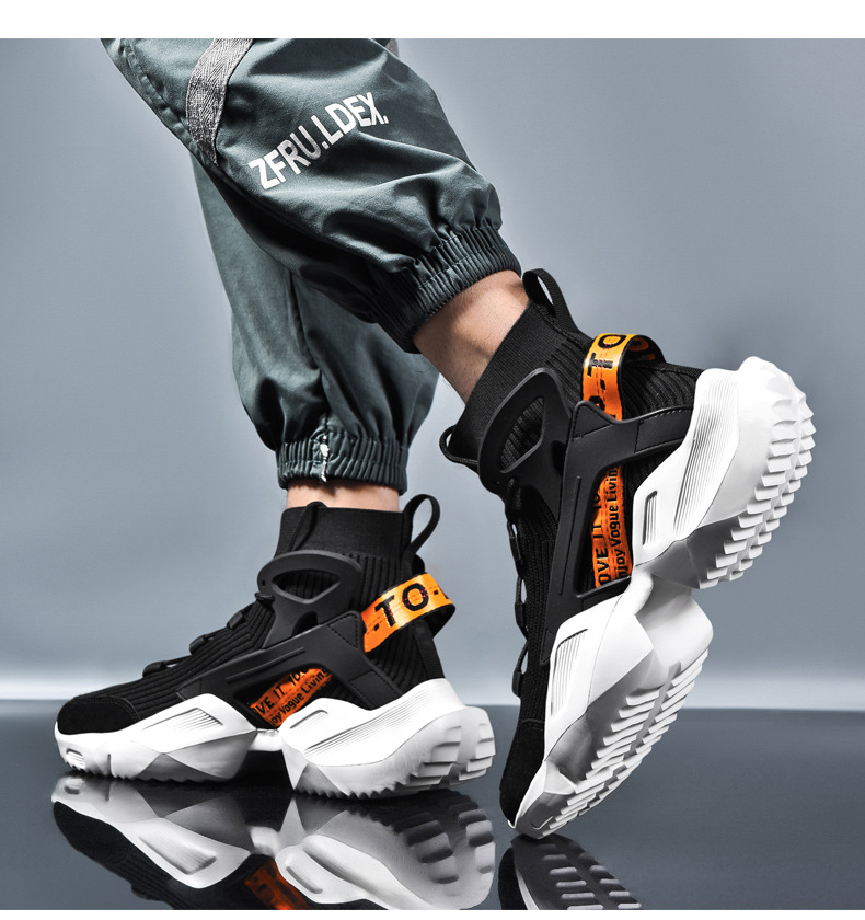 Trendy Dad 2022 Herbst Flyknit High Top Casual Sports Ultraleichte große Herrenschuhe_voghion.com
