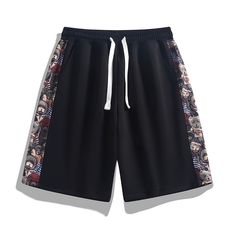 Koreanische Version der lässig gestrickten Caprihose für Jungen, Teenager, lockere Shorts mit geradem Bein im Sommer, Sportshorts für Studenten_voghion.com
