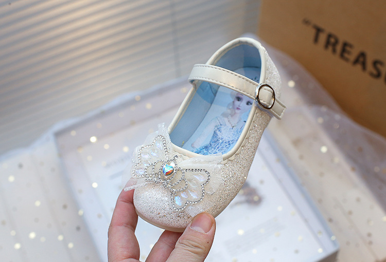 Elsa Crystal Princess 2024 Frühjahr Neue Schleife Kinder Baby Weiche Sohle Kleines Mädchen Wasser Diamant Schuhe_voghion.com