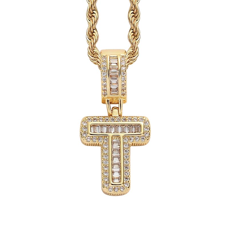 Collana hip hop rock sugar square zirconio ciondolo lettera inglese moda hip hop uomo e donna lettera collana personalità alla moda_voghion.com