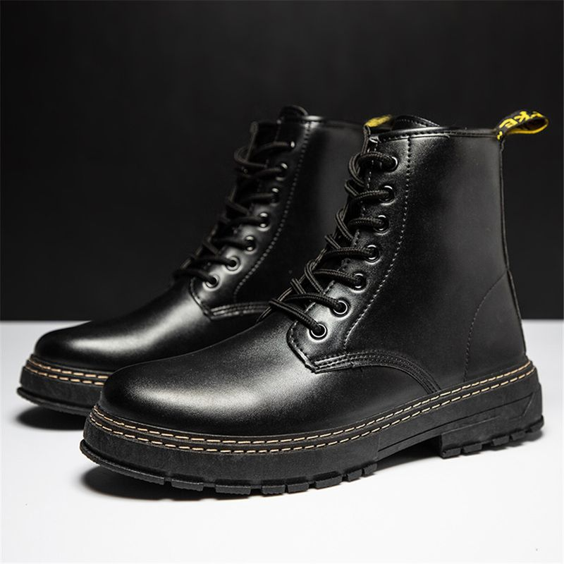 Cuir Martin visoke majice Trend hommes Bottes NOVO Army bottes Yinglun Wind noir nepropusne et antidérapant_voghion.com