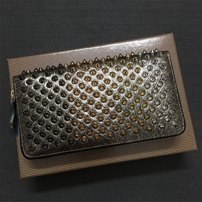 2022 neue Marke Design Punk Lange Zipper Niet Brieftasche Top Qualität Männer Frauen PU Leder Geldbörse_voghion.com