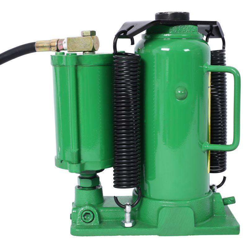 Air Hydraulic Bottle Jack, 12 Ton/24000 LBS All Welded Bottle Jack, 9.8-19.3 Inch Lifting Range, Manual Handle And Air Pump, For Car, Pickup, Truck, RV, Auto Repair, Industrial Engineering ,Green_voghion.com