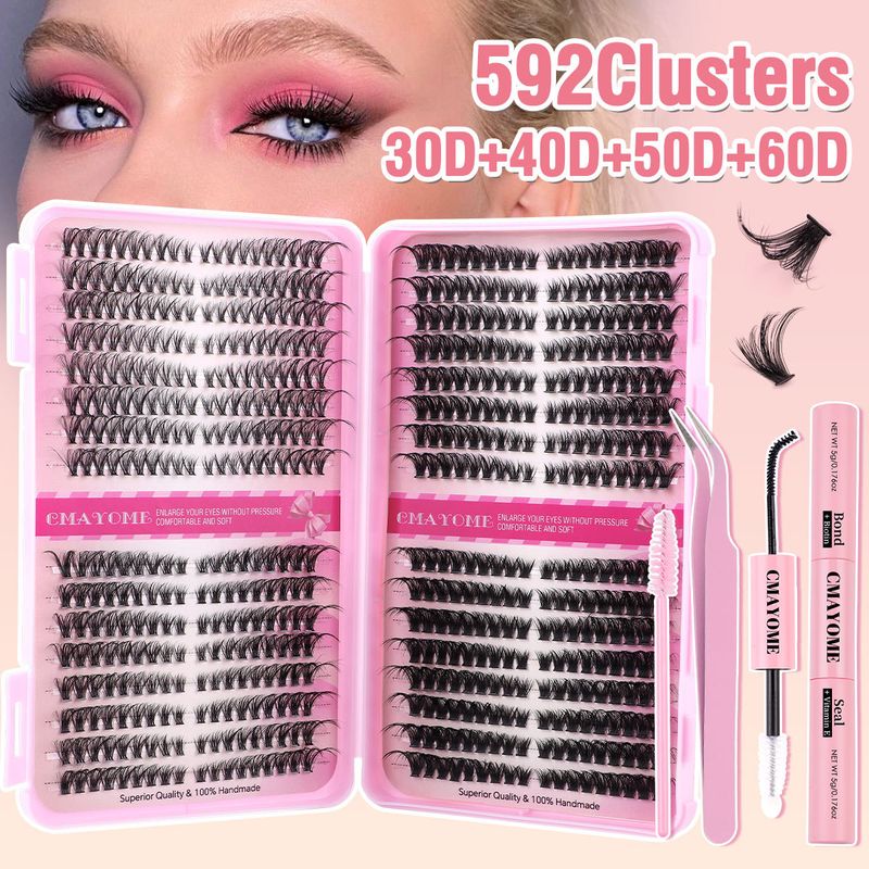 Beauty Essentials Künstliche Wimpernverlängerung Set Einzelbüschel 592 Büschel 30+40+50+60+80+100d Wimpern_voghion.com