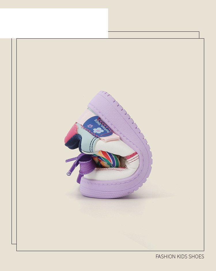 Kontrastowe kolory trampki w małe kwiatki dziecięce buty dla malucha Dziewczęce buty planszowe Lollipop Wiosenne i jesienne dziecięce pojedyncze buty na co dzień_voghion.com