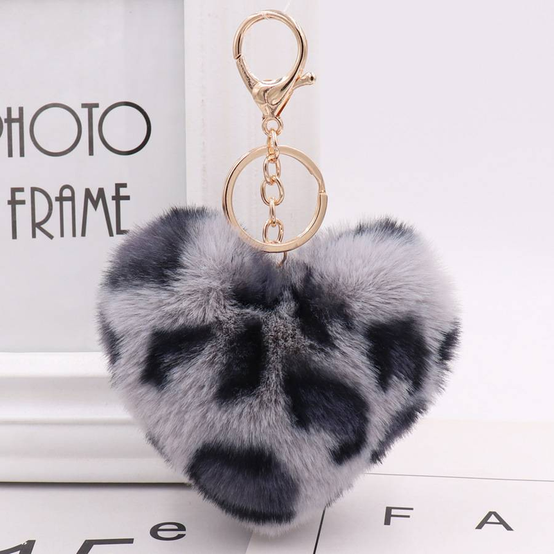 Leopard Herz Schlüsselanhänger Plüsch Schlüsselanhänger Anhänger Tasche Dekoration Schlüsselanhänger_voghion.com