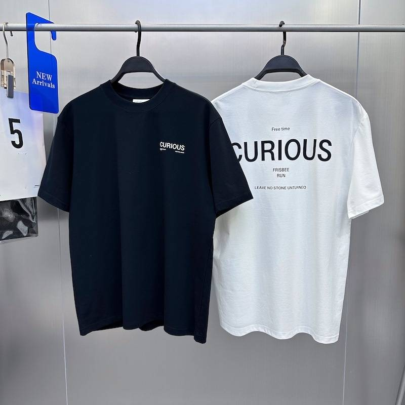 Maglietta da uomo con maniche corte, alla moda, con lettere semplici, larga, da uomo_voghion.com