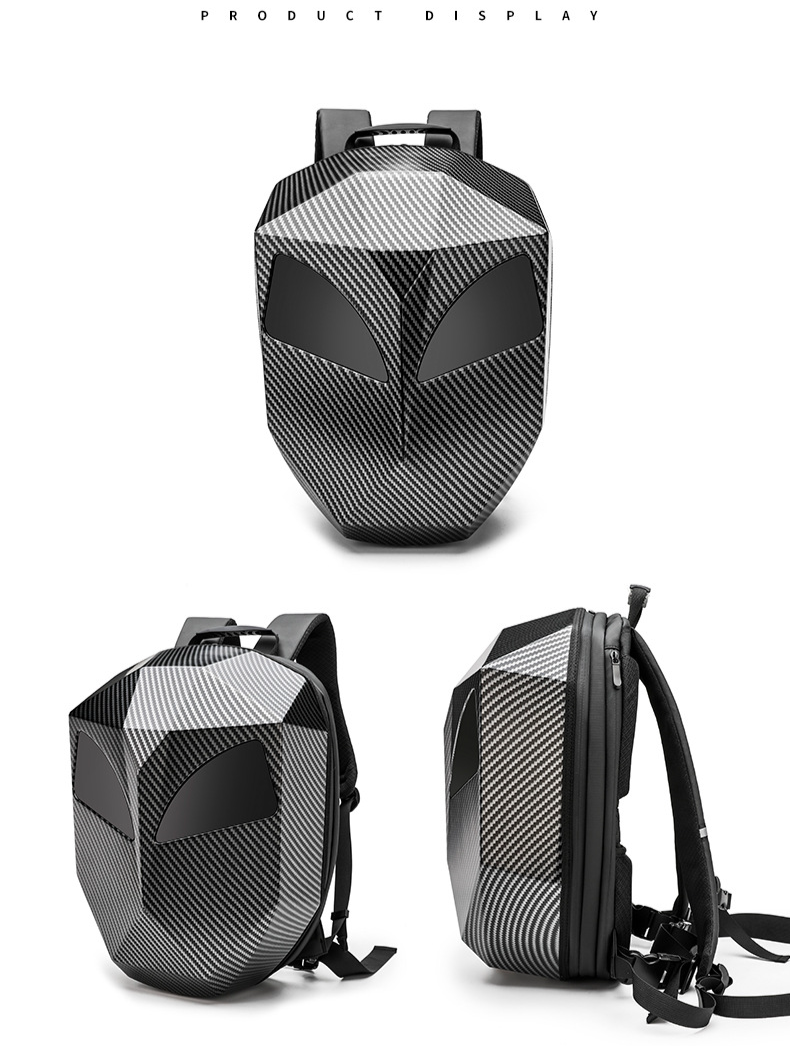 Accessori per moto, zaino per casco, borsa da equitazione Iron Hero, schermo LED non luminoso, guscio in PC, zaino in nylon nudo_voghion.com
