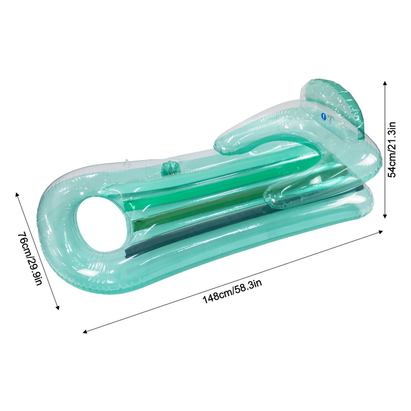 Clear PVC Inflatable Lounge Oversized Transparent Floating Mat For Pool Beach Ultra Comfortable Water Hammock With Reinforced Seams For Adults_voghion.com