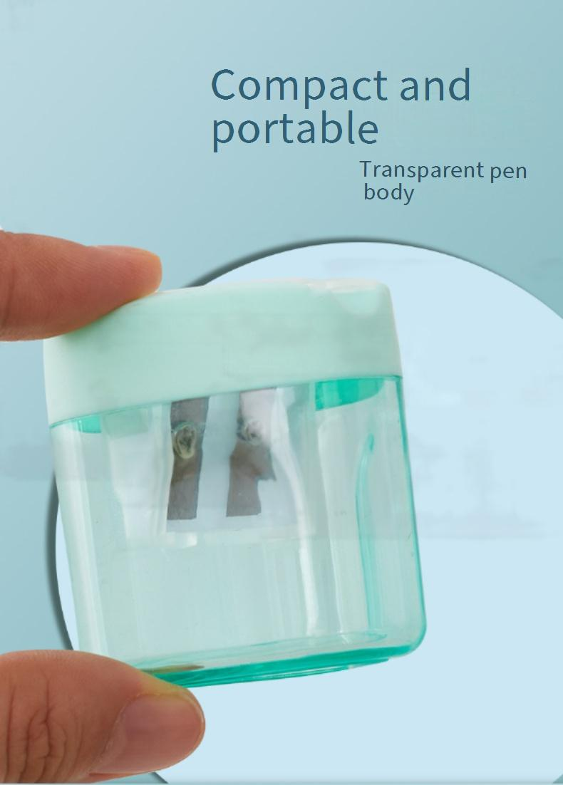 Dual Hole Pencil Sharpener - Manual Plastic Sharpener For School & Office, Compact & Lightweight_voghion.com