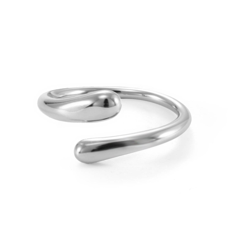 Ringe Embrace Offener Ring Retro Im Design Unregelmäßiger Glatter Ring Aus Titanstahl_voghion.com