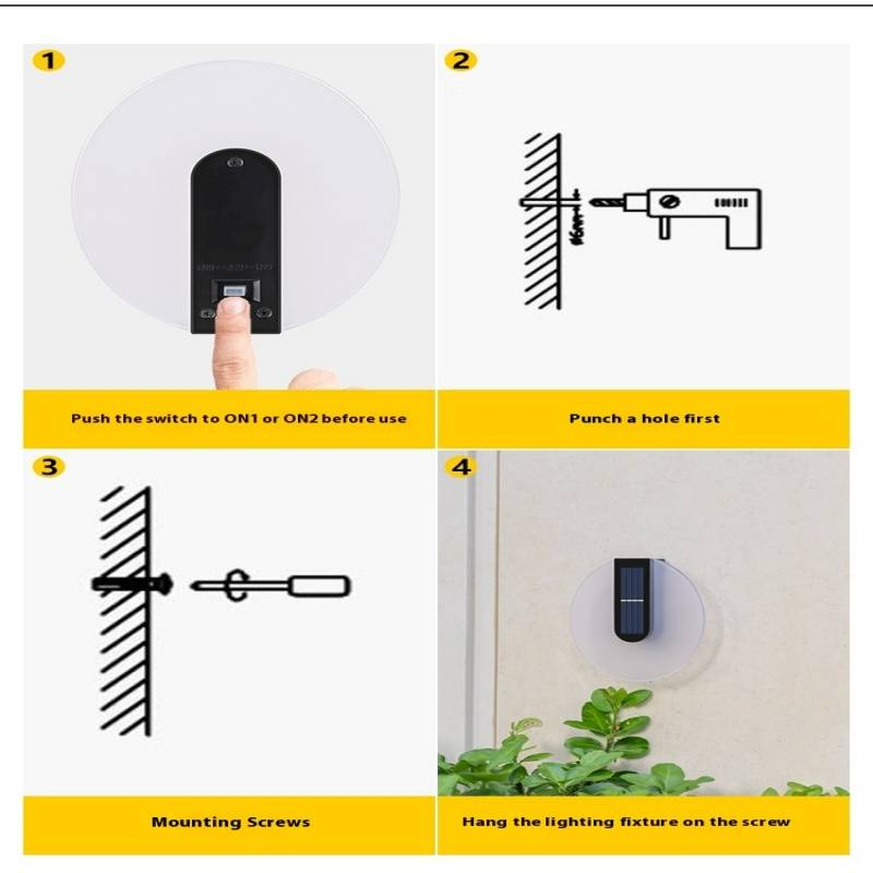 Zonne-wandlamp voor buiten, waterdicht, landschapstuindecoratie, LED-acryl wandlamp voor patio, terras, pad, sfeerverlichting_voghion.com