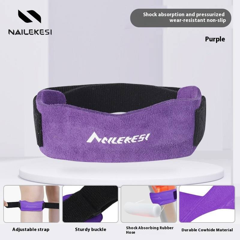 Joelheira profissional de couro com suporte para patela para homens e mulheres - maior estabilidade para corrida, badminton, pular corda e alívio de lesões esportivas_voghion.com