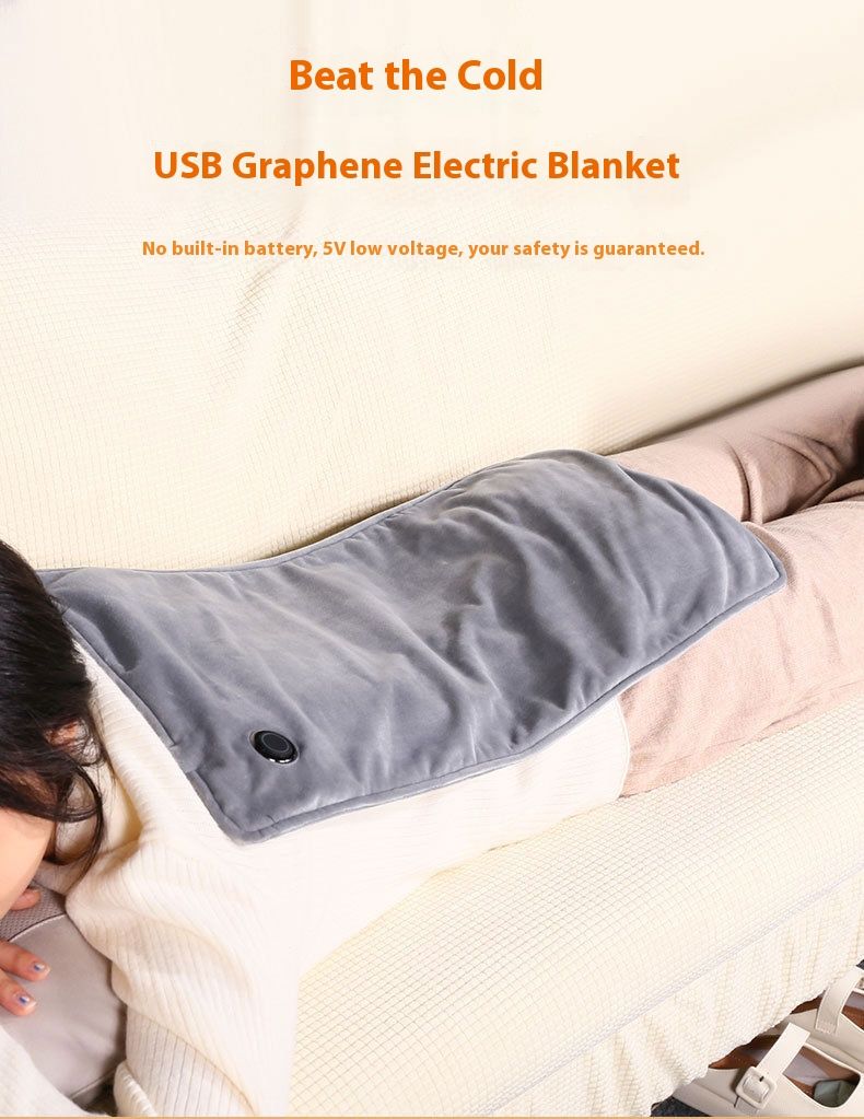 Manta térmica USB: manta eléctrica de calentamiento rápido con 3 temperaturas, portátil, de bajo voltaje (5 V), para el hogar, la oficina y viajes._voghion.com
