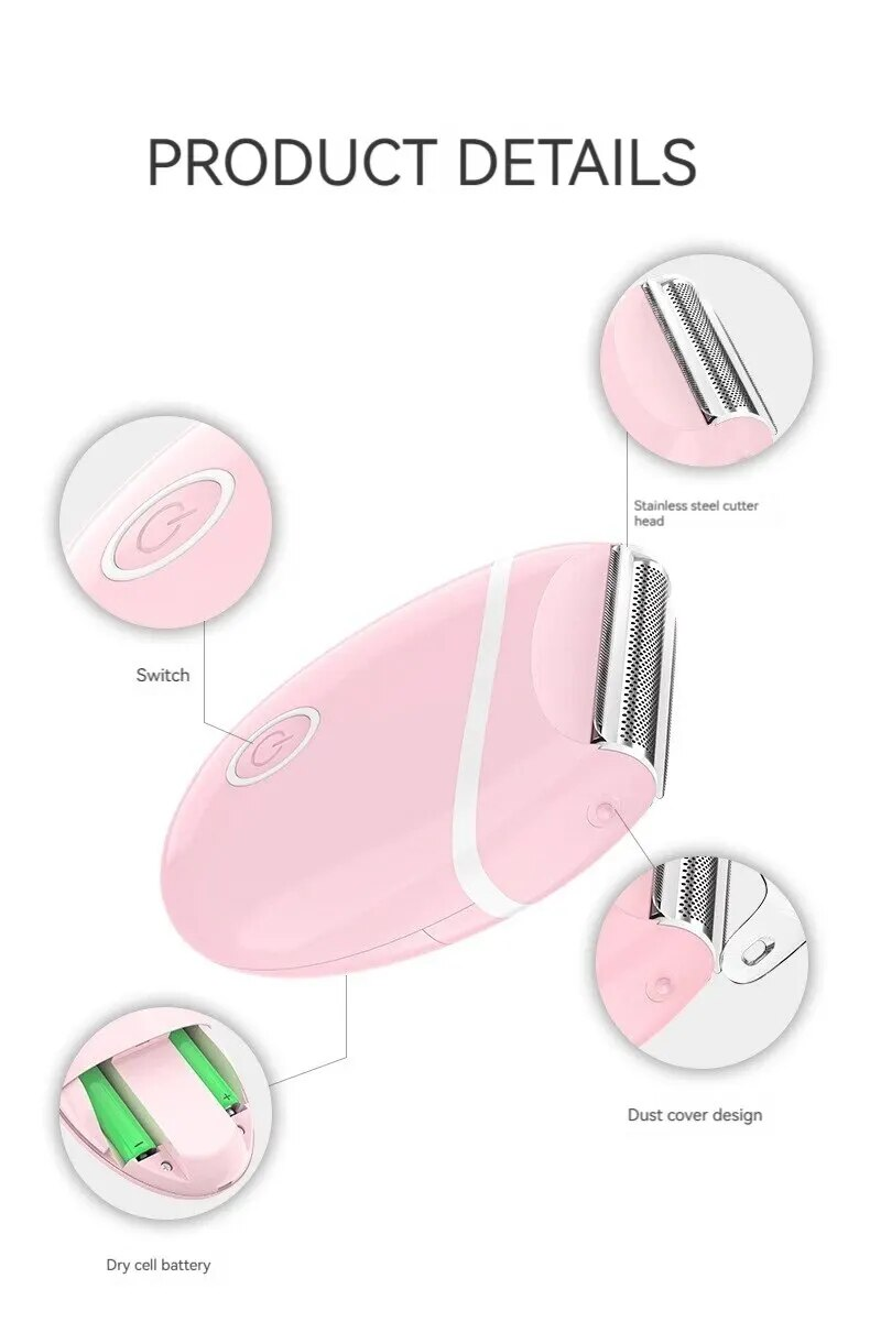 Trimmer per la rimozione dei peli delle ascelle e delle gambe lavabili con punta a coltello impermeabile per tutto il corpo senza macchia nera_voghion.com