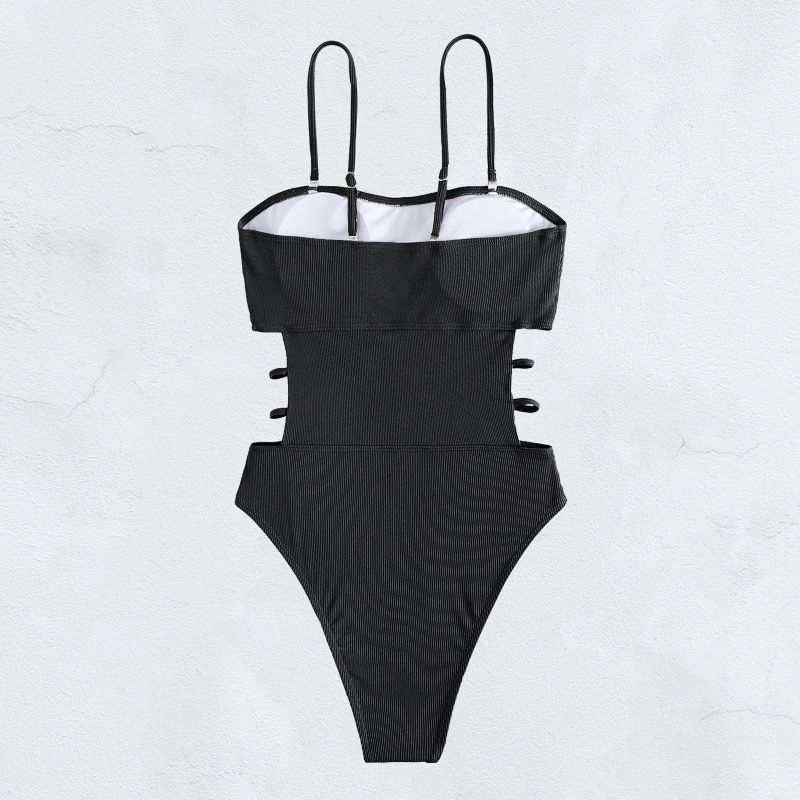 Maillot de bain une pièce sexy à bretelles pour femmes, taille haute, triangle creux multicolore, nouvelle collection 2025_voghion.com