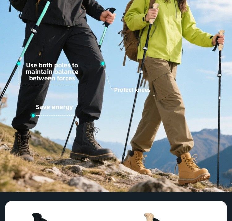 KILIMA Qilima Bastoncino da trekking in fibra di carbonio pieghevole robusto leggero escursionismo neve montagna unisex esterno portatile_voghion.com